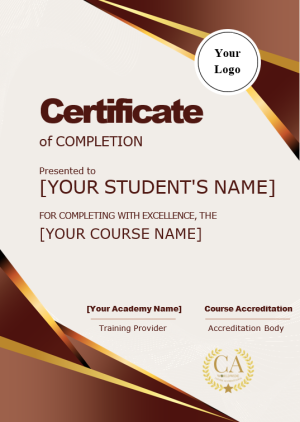 Brown Academy Certificate of Course Completion Brown Academy Certificate of Course Completion