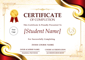 Landscape - Red Gold Academy Certificate of Course Completion Landscape - Red Gold Academy Certificate of Course Completion