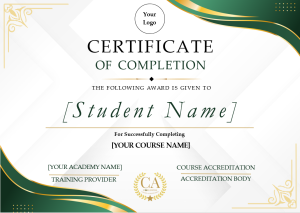 Landscape - Green Academy Certificate of Course Completion Landscape - Green Academy Certificate of Course Completion