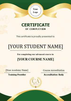 Green Academy Certificate of Course Completion Green Academy Certificate of Course Completion