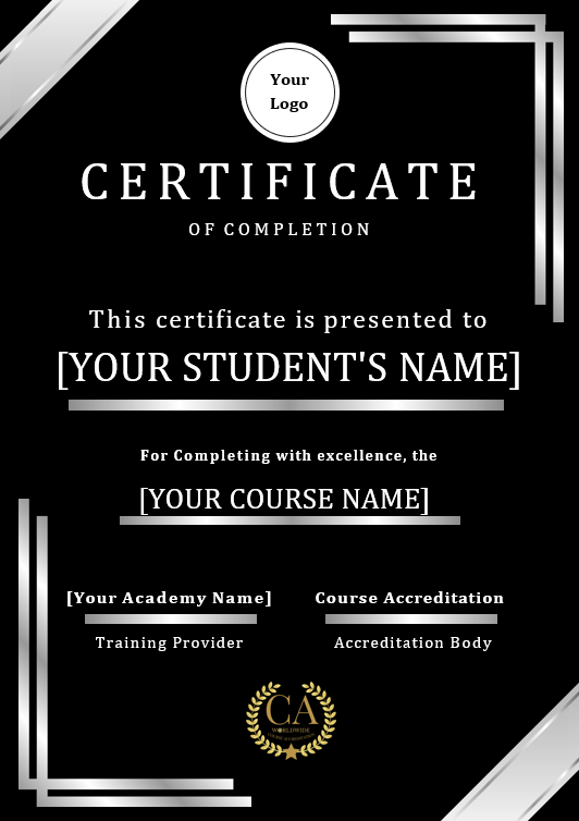 Silver Academy Certificate of Course Completion Silver Academy Certificate of Course Completion